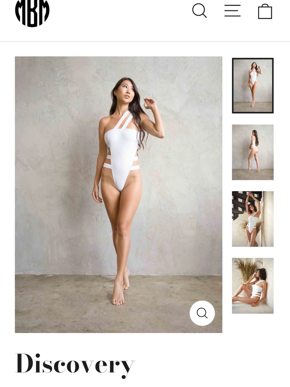 Women’s MBM Swim Discovery One-Shoulder White Cutout Swimsuit